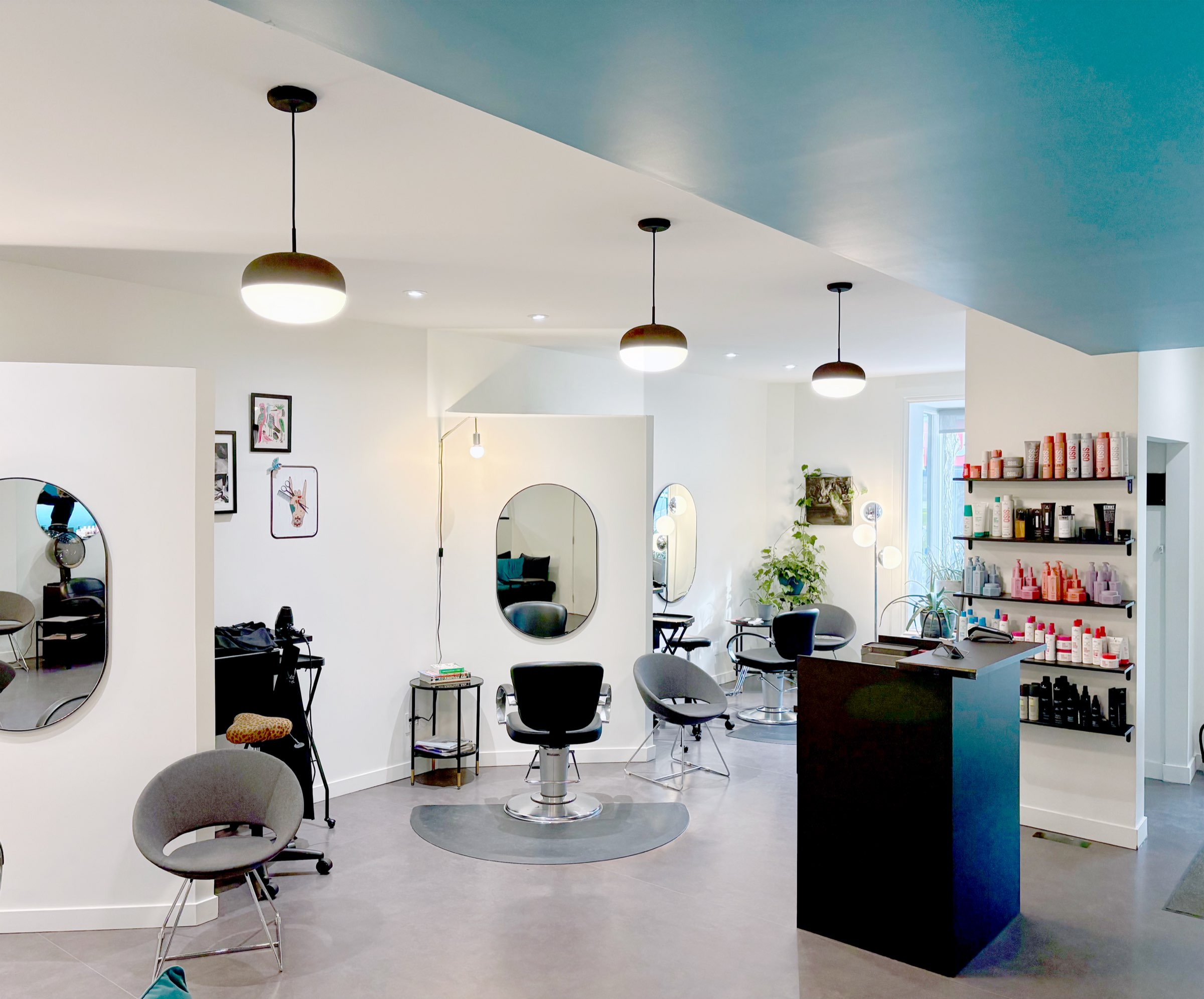 Intérieur du salon Coiffure Le Margo à Montréal